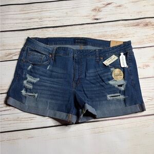 Aeropostale Dark Blue Ripped Jean Shorts